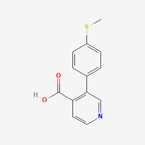 molecular formula C13H11NO2S B6389358 3-(4-Methylthiophenyl)isonicotinic acid CAS No. 1261896-97-2