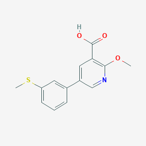 2-Methoxy-5-(3-methylthiophenyl)nicotinic acid