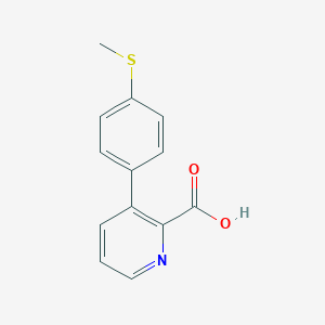 molecular formula C13H11NO2S B6389387 3-(4-Methylthiophenyl)picolinic acid CAS No. 1261922-52-4