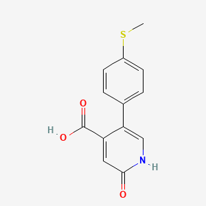 molecular formula C13H11NO3S B6389393 2-Hydroxy-5-(4-methylthiophenyl)isonicotinic acid CAS No. 1261898-83-2