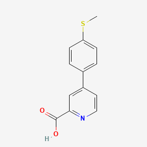 molecular formula C13H11NO2S B6389400 4-(4-Methylthiophenyl)picolinic acid CAS No. 1262005-57-1