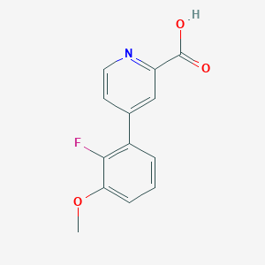 molecular formula C13H10FNO3 B6389436 4-(2-Fluoro-3-methoxyphenyl)picolinic acid CAS No. 1261982-39-1