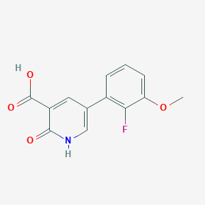 molecular formula C13H10FNO4 B6389473 5-(2-Fluoro-3-methoxyphenyl)-2-hydroxynicotinic acid CAS No. 1261913-37-4