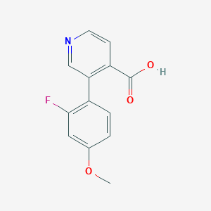 molecular formula C13H10FNO3 B6389494 3-(2-FLUORO-4-METHOXYPHENYL)ISONICOTINIC ACID CAS No. 1261890-46-3