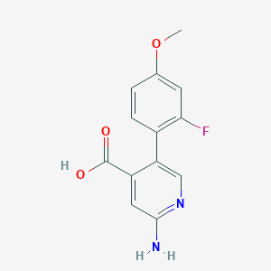 2-Amino-5-(2-fluoro-4-methoxyphenyl)pyridine-4-carboxylic acid