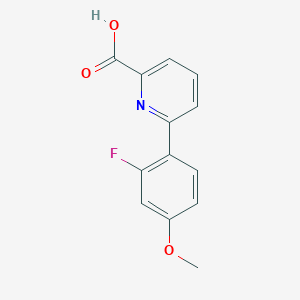 molecular formula C13H10FNO3 B6389511 6-(2-Fluoro-4-methoxyphenyl)picolinic acid CAS No. 1261933-94-1