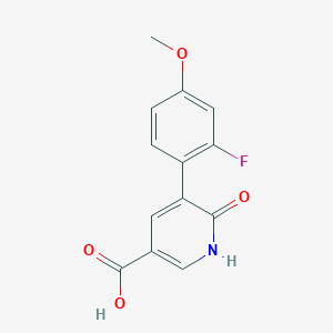 molecular formula C13H10FNO4 B6389516 5-(2-Fluoro-4-methoxyphenyl)-6-hydroxynicotinic acid CAS No. 1261959-86-7