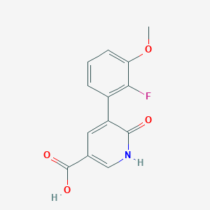 molecular formula C13H10FNO4 B6389524 5-(2-Fluoro-3-methoxyphenyl)-6-hydroxynicotinic acid CAS No. 1261922-57-9