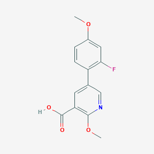 5-(2-Fluoro-4-methoxyphenyl)-2-methoxynicotinic acid, 95%