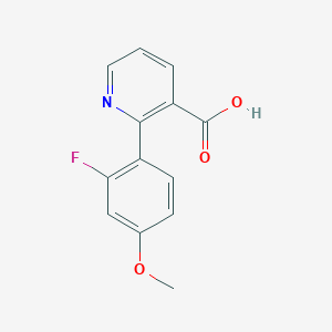 molecular formula C13H10FNO3 B6389542 2-(2-FLUORO-4-METHOXYPHENYL)NICOTINIC ACID CAS No. 1261898-93-4