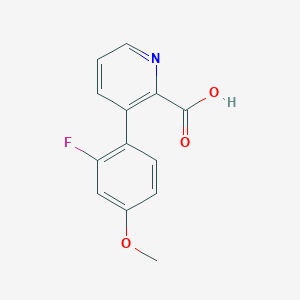 molecular formula C13H10FNO3 B6389556 3-(2-Fluoro-4-methoxyphenyl)picolinic acid CAS No. 1261949-41-0