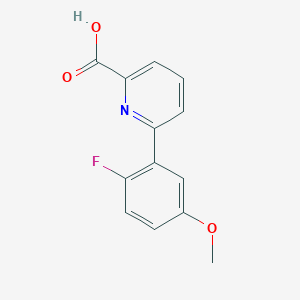 molecular formula C13H10FNO3 B6389572 6-(2-Fluoro-5-methoxyphenyl)picolinic acid CAS No. 1210418-90-8