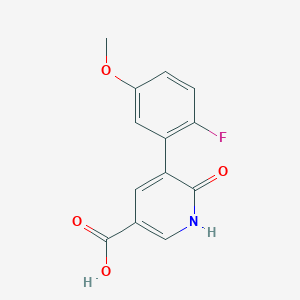 molecular formula C13H10FNO4 B6389600 5-(2-Fluoro-5-methoxyphenyl)-6-hydroxynicotinic acid CAS No. 1261993-41-2