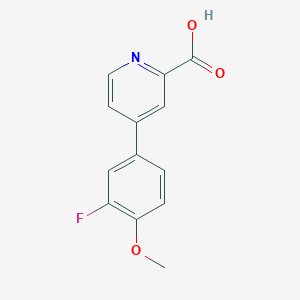 molecular formula C13H10FNO3 B6389627 4-(3-Fluoro-4-methoxyphenyl)picolinic acid CAS No. 1261951-17-0