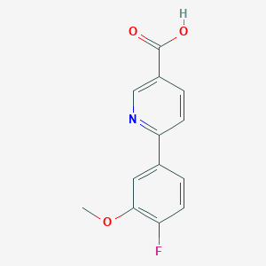 molecular formula C13H10FNO3 B6389688 6-(4-FLUORO-3-METHOXYPHENYL)NICOTINIC ACID CAS No. 1261897-04-4