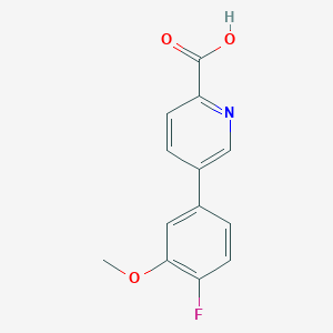 molecular formula C13H10FNO3 B6389705 5-(4-Fluoro-3-methoxyphenyl)picolinic acid CAS No. 1261951-32-9