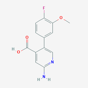 2-Amino-5-(4-fluoro-3-methoxyphenyl)pyridine-4-carboxylic acid