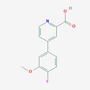 molecular formula C13H10FNO3 B6389721 4-(4-Fluoro-3-methoxyphenyl)picolinic acid CAS No. 1261993-49-0