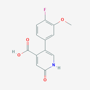 molecular formula C13H10FNO4 B6389732 5-(4-Fluoro-3-methoxyphenyl)-2-hydroxyisonicotinic acid CAS No. 1261959-95-8