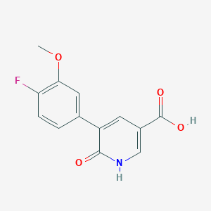 molecular formula C13H10FNO4 B6389742 5-(4-Fluoro-3-methoxyphenyl)-6-hydroxynicotinic acid CAS No. 1261903-56-3