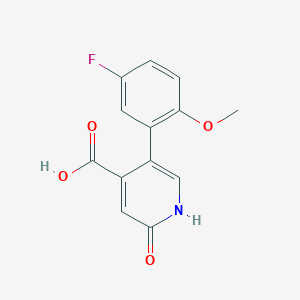 molecular formula C13H10FNO4 B6389778 5-(5-Fluoro-2-methoxyphenyl)-2-hydroxyisonicotinic acid CAS No. 1261923-15-2