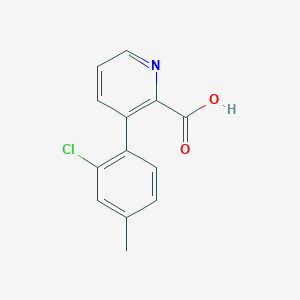 molecular formula C13H10ClNO2 B6389818 3-(2-Chloro-4-methylphenyl)picolinic acid CAS No. 1258618-32-4