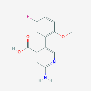 2-Amino-5-(5-fluoro-2-methoxyphenyl)pyridine-4-carboxylic acid