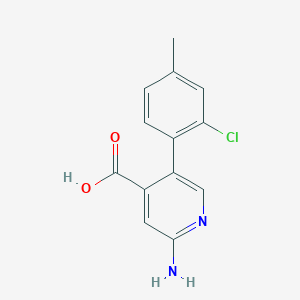 molecular formula C13H11ClN2O2 B6389855 2-Amino-5-(2-chloro-4-methylphenyl)pyridine-4-carboxylic acid CAS No. 1261923-30-1