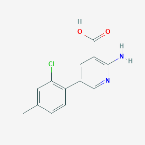 molecular formula C13H11ClN2O2 B6389868 2-Amino-5-(2-chloro-4-methylphenyl)pyridine-3-carboxylic acid CAS No. 1258614-55-9