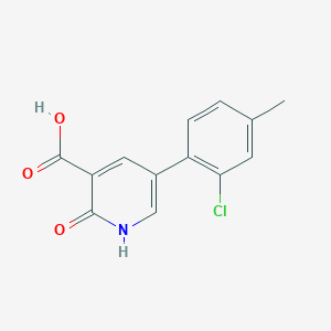 molecular formula C13H10ClNO3 B6389881 5-(2-Chloro-4-methylphenyl)-2-hydroxynicotinic acid CAS No. 1262005-92-4