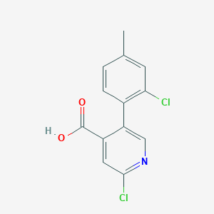 molecular formula C13H9Cl2NO2 B6389892 2-CHLORO-5-(2-CHLORO-4-METHYLPHENYL)ISONICOTINIC ACID CAS No. 1258609-14-1