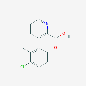 molecular formula C13H10ClNO2 B6389907 3-(3-Chloro-2-methylphenyl)picolinic acid CAS No. 1261949-89-6