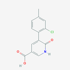 molecular formula C13H10ClNO3 B6389910 5-(2-Chloro-4-methylphenyl)-6-hydroxynicotinic acid CAS No. 1261949-68-1