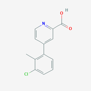 molecular formula C13H10ClNO2 B6389922 4-(3-Chloro-2-methylphenyl)picolinic acid CAS No. 1261904-31-7