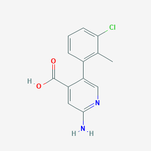 molecular formula C13H11ClN2O2 B6389929 2-Amino-5-(3-chloro-2-methylphenyl)pyridine-4-carboxylic acid CAS No. 1261993-75-2