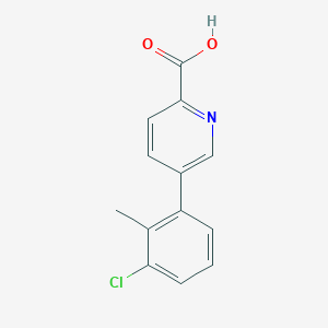 molecular formula C13H10ClNO2 B6389941 5-(3-Chloro-2-methylphenyl)picolinic acid CAS No. 1261899-00-6