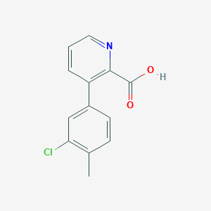 molecular formula C13H10ClNO2 B6389984 3-(3-Chloro-4-methylphenyl)picolinic acid CAS No. 1261906-50-6