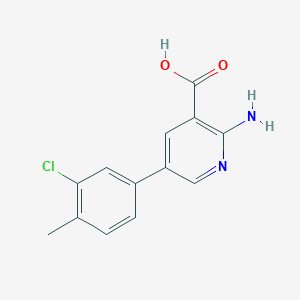 molecular formula C13H11ClN2O2 B6390008 2-Amino-5-(3-chloro-4-methylphenyl)pyridine-3-carboxylic acid CAS No. 1262006-13-2