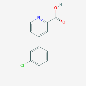 molecular formula C13H10ClNO2 B6390015 4-(3-Chloro-4-methylphenyl)picolinic acid CAS No. 1261993-80-9