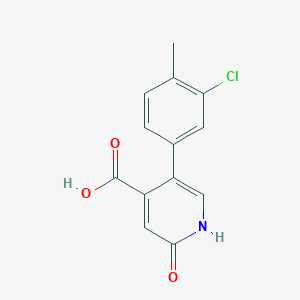 molecular formula C13H10ClNO3 B6390034 5-(3-Chloro-4-methylphenyl)-2-hydroxyisonicotinic acid CAS No. 1261923-57-2