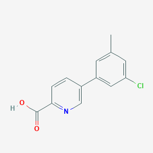 molecular formula C13H10ClNO2 B6390064 5-(3-Chloro-5-methylphenyl)picolinic acid CAS No. 1261904-64-6