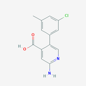 molecular formula C13H11ClN2O2 B6390074 2-Amino-5-(3-chloro-5-methylphenyl)pyridine-4-carboxylic acid CAS No. 1261983-93-0