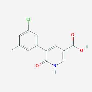 molecular formula C13H10ClNO3 B6390108 5-(3-Chloro-5-methylphenyl)-6-hydroxynicotinic acid CAS No. 1261923-74-3