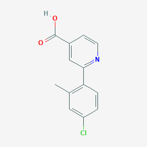 molecular formula C13H10ClNO2 B6390111 2-(4-Chloro-2-methylphenyl)isonicotinic acid, 95% CAS No. 1261984-03-5