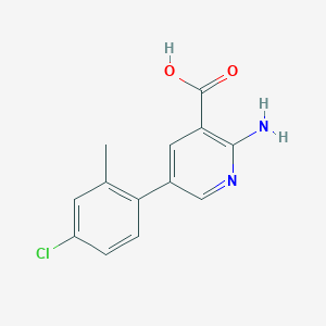 molecular formula C13H11ClN2O2 B6390134 2-AMINO-5-(4-CHLORO-2-METHYLPHENYL)NICOTINIC ACID CAS No. 1261920-44-8