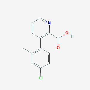 molecular formula C13H10ClNO2 B6390148 3-(4-氯-2-甲基苯基)吡啶-2-甲酸，95% CAS No. 1261906-70-0