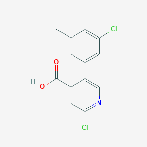 molecular formula C13H9Cl2NO2 B6390158 2-Chloro-5-(3-chloro-5-methylphenyl)isonicotinic acid, 95% CAS No. 1261964-29-7