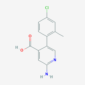 2-Amino-5-(4-chloro-2-methylphenyl)pyridine-4-carboxylic acid