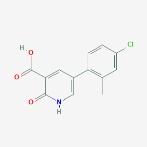 molecular formula C13H10ClNO3 B6390171 5-(4-Chloro-2-methylphenyl)-2-hydroxynicotinic acid CAS No. 1261932-63-1