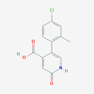 molecular formula C13H10ClNO3 B6390176 5-(4-Chloro-2-methylphenyl)-2-hydroxyisonicotinic acid CAS No. 1262006-26-7